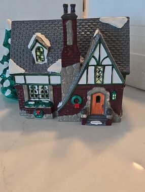 Vintage Holiday Hand Painted Ceramic Tudor House by Department 56